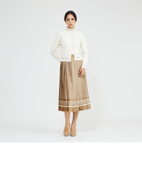 バイカラージオメトリックプリント プリーツスカート｜エポカの通販