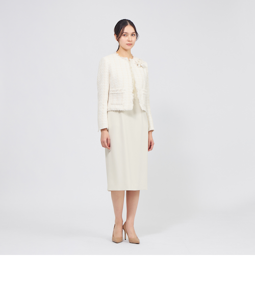 コットンファンシーツィード ノーカラージャケット｜エポカの通販