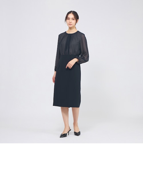 コンパクトダブルクロス シフォンコンビドレス|エポカの通販 コンパクトダブルクロス シフォンコンビドレス|エポカの通販
