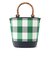 ギンガムバンブーバケットバッグ