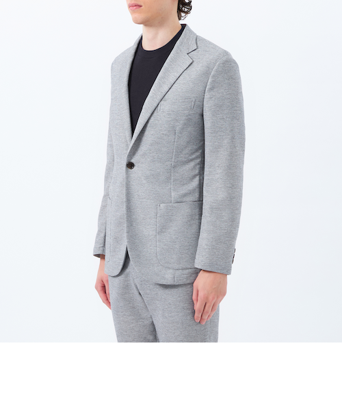 テーラードジャージージャケット 杢カラミストレッチ
