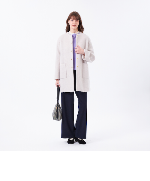 マッキントッシュフィロソフィー 現行タグ ウール パイル ノーカラー コート WEB&一部店舗限定】ウールパイルノーカラーコート｜マッキントッシュ