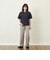 GREY LABEL コットンコードボイル バンドカラーシャツ