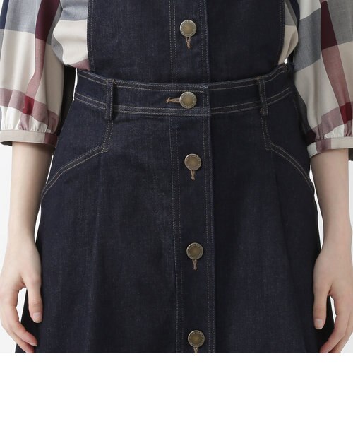 ブルーレーベルクレストブリッジ　ヴィンテージカラーツイルサロペットスカート　S BLUE LABEL CRESTBRIDGE（ブルーレーベルクレストブリッジ）の