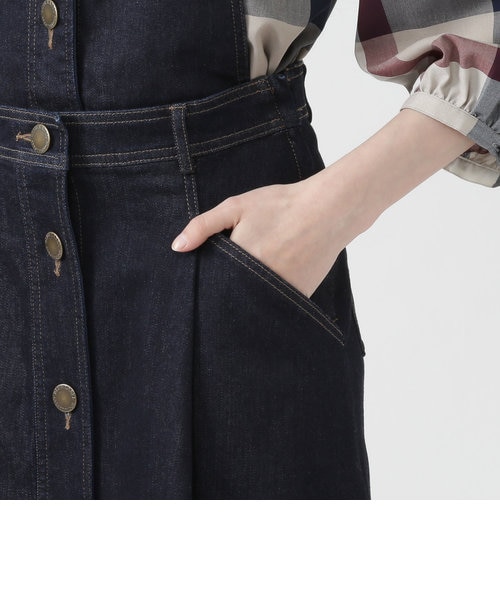 ブルーレーベルクレストブリッジ　ヴィンテージカラーツイルサロペットスカート　S BLUE LABEL CRESTBRIDGE（ブルーレーベルクレストブリッジ）の