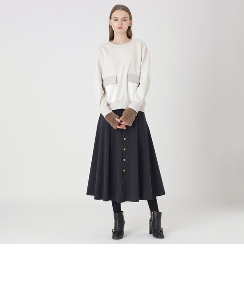 美品　クレストブリッジBlue Lab:EZUMiマットストレッチタフタスカート Blue Lab:EZUMi】マットストレッチタフタスカート｜ブルー
