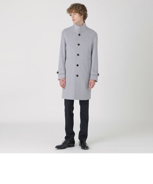 シャイニービーバーレイズドネックコート｜ブルーレーベルブラック  