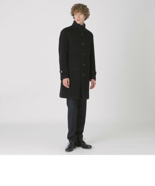 シャイニービーバーレイズドネックコート｜ブルーレーベルブラック  