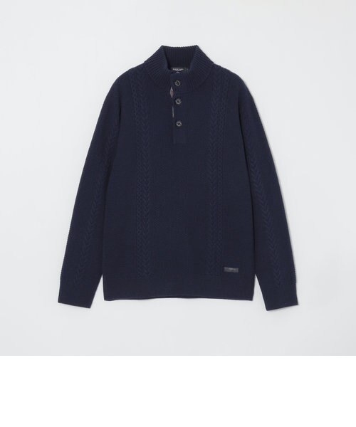 カシミヤミックススタンドネックニット｜ブルーレーベルブラック