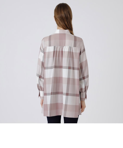 クレストブリッジチェックエアリーツイルブラウス｜ブルーレーベル