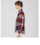 麻混クレストブリッジチェックシャツ