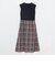 シアークレストブリッジタータンチェックニットコンビドレス