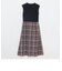 シアークレストブリッジタータンチェックニットコンビドレス