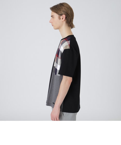 【新品】BLACK LABELクレストブリッジ パッチワークハニカムカットソー パッチワークハニカムTシャツ | ブラックレーベル・クレスト