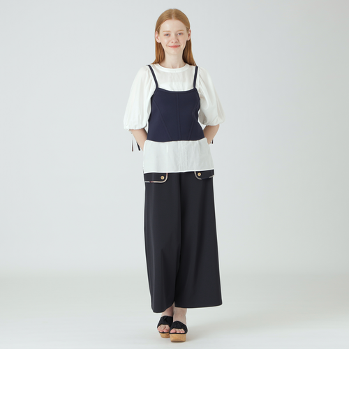 Blue Lab:EZUMi】ニットビスチェシャツドレス｜ブルーレーベルブラック