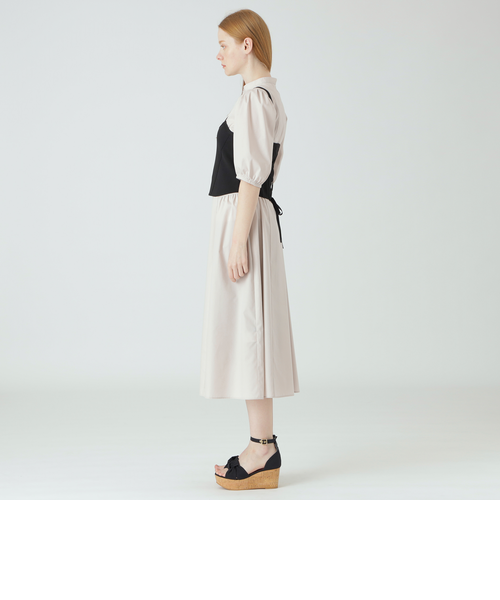 Blue Lab:EZUMi】ニットビスチェシャツドレス｜ブルーレーベルブラック