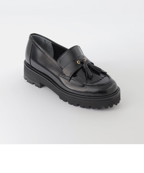 ブルーレーベル 黒 フリンジローファー 厚底 ブルーレーベル 黒 フリンジローファー 厚底