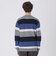 カラーボーダークルーネックニット