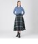 クレストブリッジチェッククロッシングツイルフレアスカート