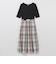 クレストブリッジチェックドビータフタニットドッキングドレス