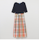 クレストブリッジチェックドビータフタニットドッキングドレス