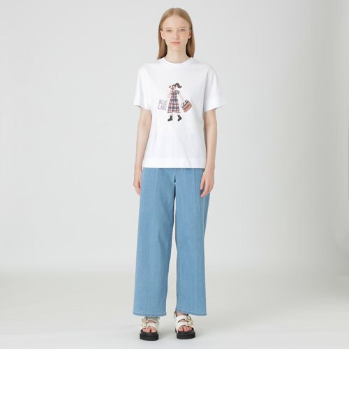 新品未使用タグ付クレストブリッジ【クラーク志織コラボベーシッククリア天竺Tシャツ クラーク志織コラボ】ベーシッククリア天竺Tシャツ｜ブルー