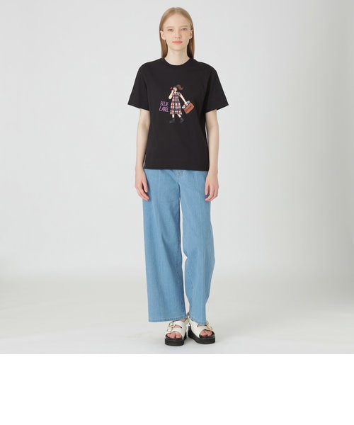クラーク志織コラボ】ベーシッククリア天竺Tシャツ｜ブルー