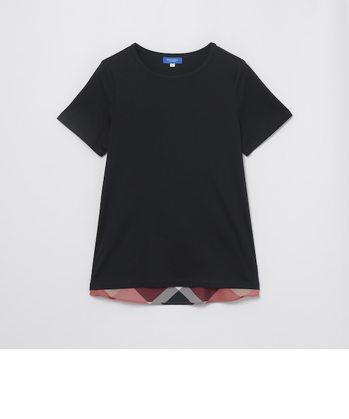 ブルーレーベルクレストブリッジ　オンライン限定　シルケットバイオカットソー黒 WEB限定】シルケットバイオポンチカットソー｜ブルーレーベルブラック