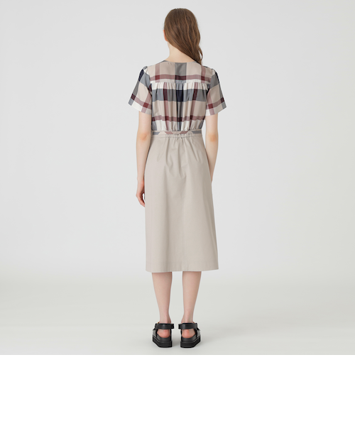 クレストブリッジチェックライトクロッシングツイルコンビドレス