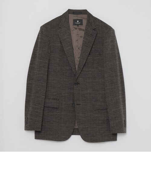 グレンチェックウールジャージージャケット｜ブルーレーベルブラック