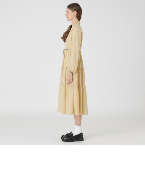 【未使用】ブルーレーベル ジョーゼット ビンテージ ドレス ワンピース 黒 36 BLUE LABEL CRESTBRIDGE（ブルーレーベルクレストブリッジ）の