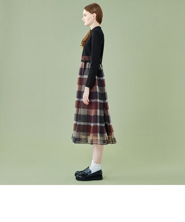 美人百花コラボ】クレストブリッジチェックオーガンプリントコンビ  