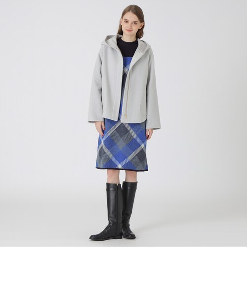 クレストブリッジチェックトーナルリバーフェイスショートコート