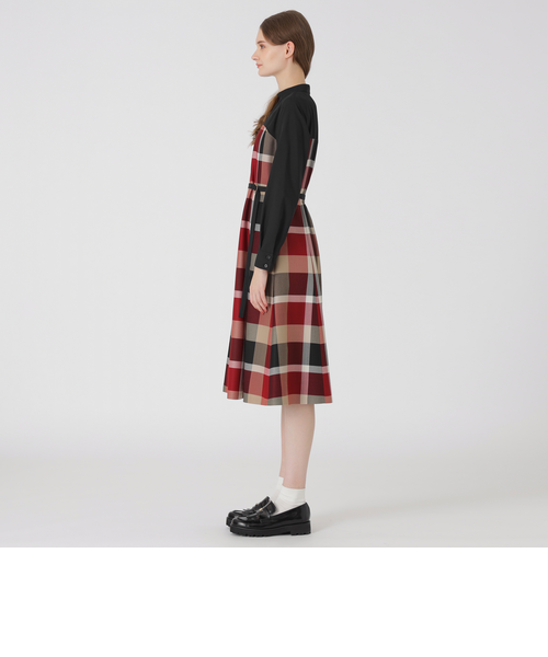 2024AW✨ クレストブリッジチェッククロッシングビエラドッキングドレス　38 クレストブリッジチェッククロッシングビエラドッキングドレス