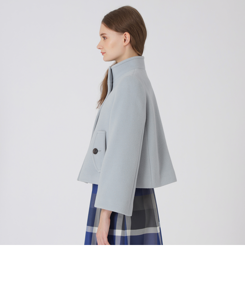 ブルーレーベルクレストブリッジ ファインウールダブルビーバーショートコート ファインウールダブルビーバーショートコート｜ブルーレーベルブラック