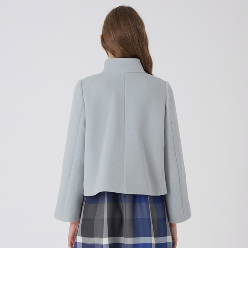 ファインウールダブルビーバーショートコート｜ブルーレーベルブラック