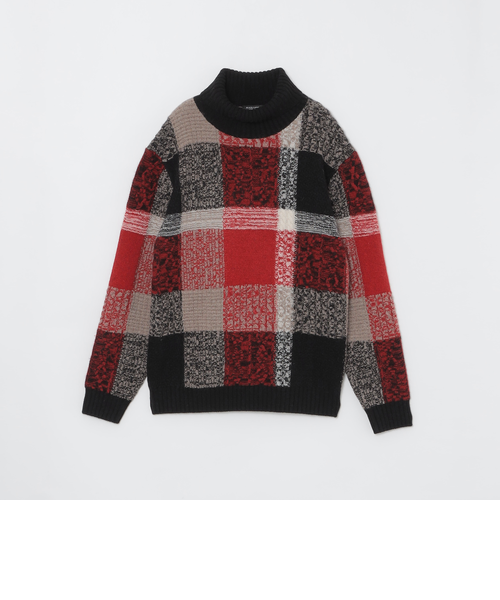 WEB・一部店舗限定】クレストブリッジチェックタートルネックニット