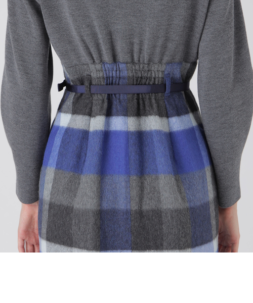 【状態良好】ブルーレーベルクレストブリッジ☆チェックブライト起毛コンビドレス クレストブリッジチェックブライト起毛コンビドレス｜ブルーレーベル