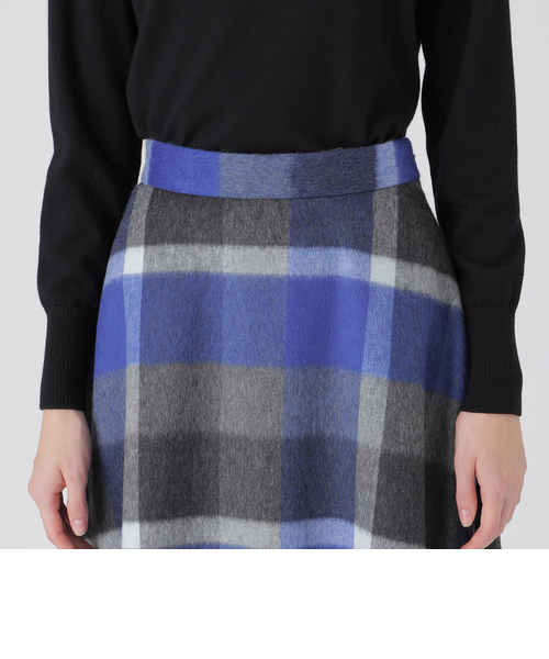 クレストブリッジチェックブライト起毛フレアスカート BLUE LABEL / BLACK LABEL CRESTBRIDGE｜クレストブリッジ