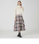 【店舗限定】クレストブリッジチェックサキソニードビーオーバーペンフレアスカート