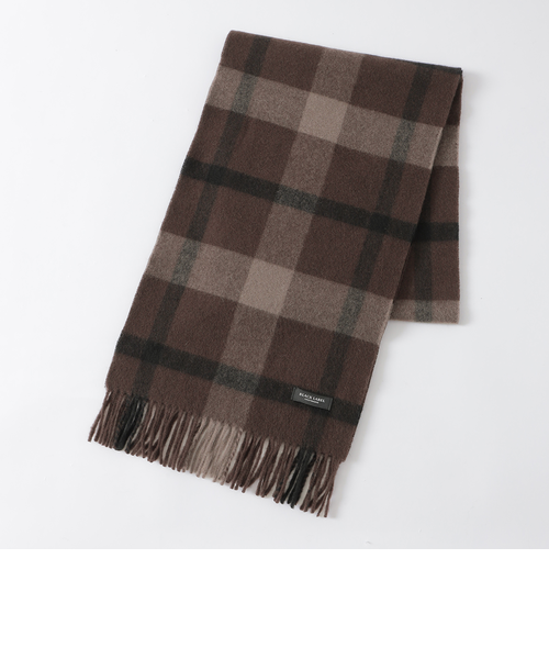 クレストブリッジチェックカシミヤマフラー｜ブルーレーベルブラック