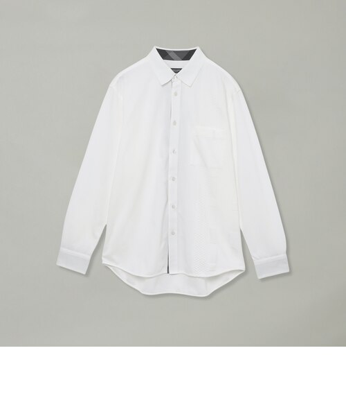 シャドーチェックニットドッキングシャツ｜ブルーレーベルブラック