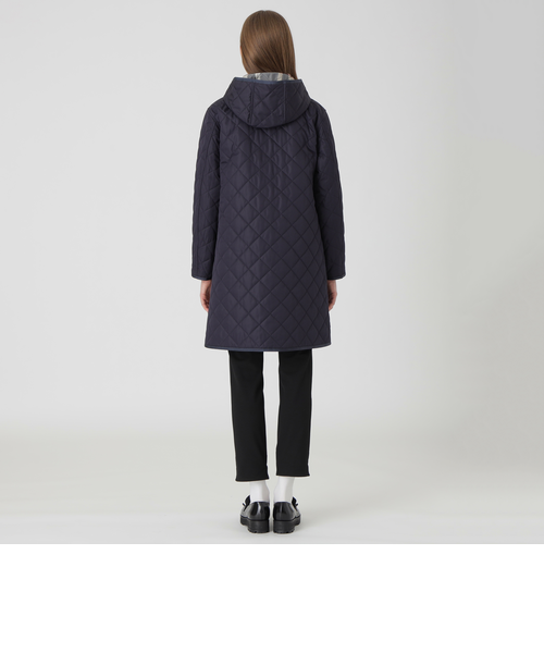 美品　ブルーレーベルクレストブリッジ キルティング リバーシブル 40 黒 一部店舗限定】クレストブリッジチェックキルティングロング