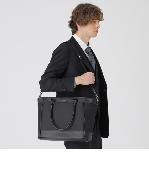 シャドークレストブリッジチェックトート｜ブルーレーベルブラック