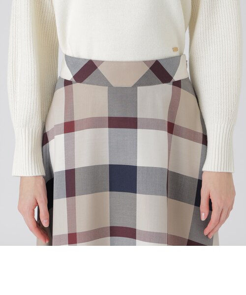 一部店舗限定】クレストブリッジチェックエアリーツイルフレアスカート
