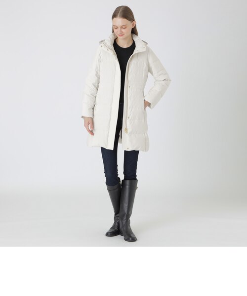 一部店舗限定】ハイマルチピーチタフタロングダウンコート｜ブルー