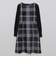 クレストブリッジチェッククロッシングビエラニットスリーブドレス