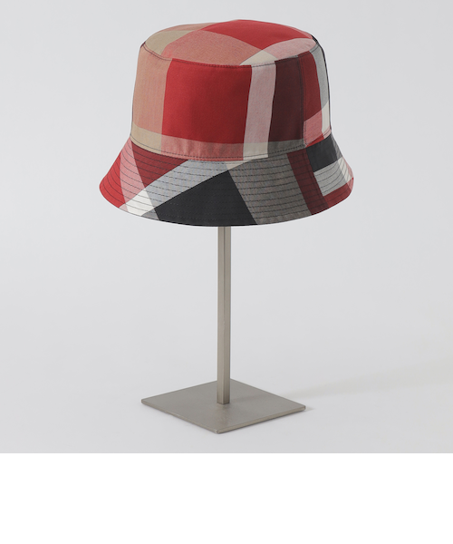 新品　未使用　ブルーレーベルクレストブリッジ　バケットハット　レッド　チェック リバーシブルバケットハット｜ブルーレーベルブラックレーベル