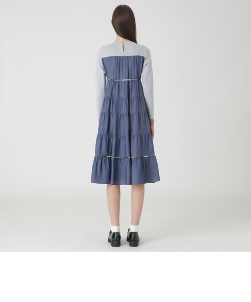 ニットドッキングティアードドレス｜ブルーレーベルブラックレーベル