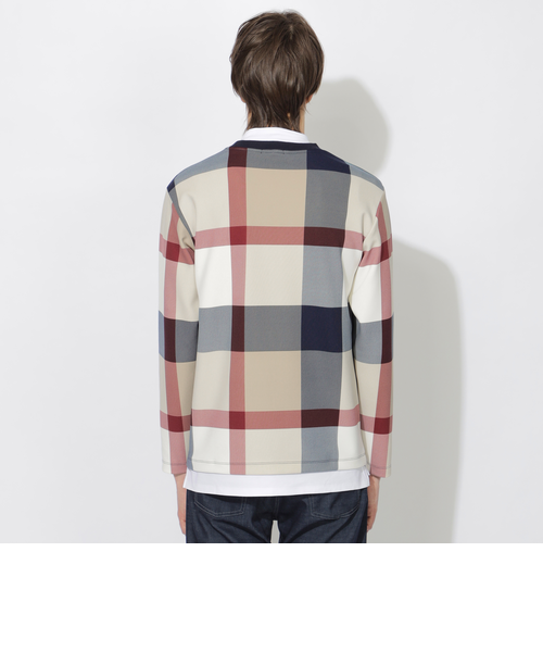 WEB・一部店舗限定】フェイクレイヤードチェックカットソー